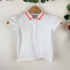 Jacadi White Short Sleeve Cotton Polo Top